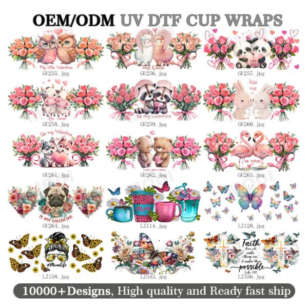 16oz 20oz UV DTF Decals Stickers Wholesale Custom Logo Film Sheets UV DTF Cups