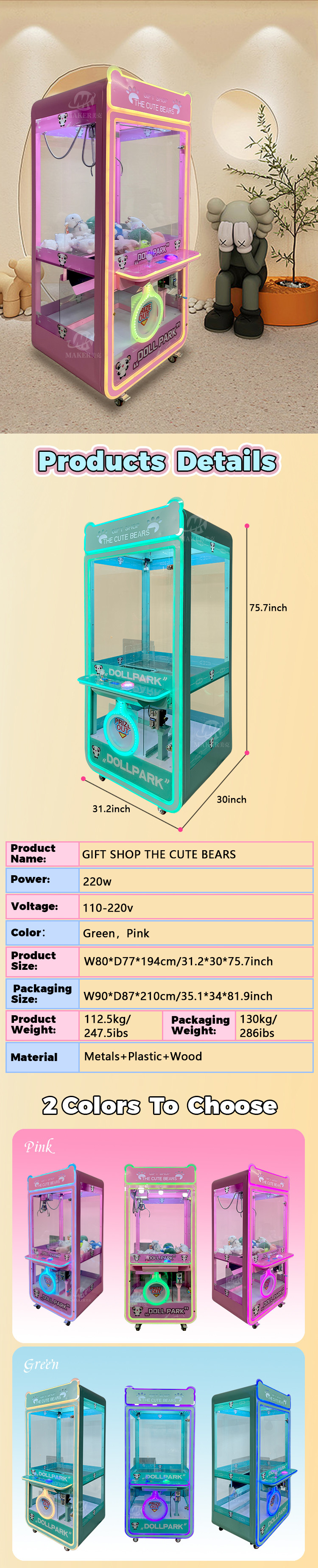 Guangzhou Factory Price Kid Toy Claw Machine Big With Bill Acceptor Super Box 2 Mini Super Crane Claw Machine
