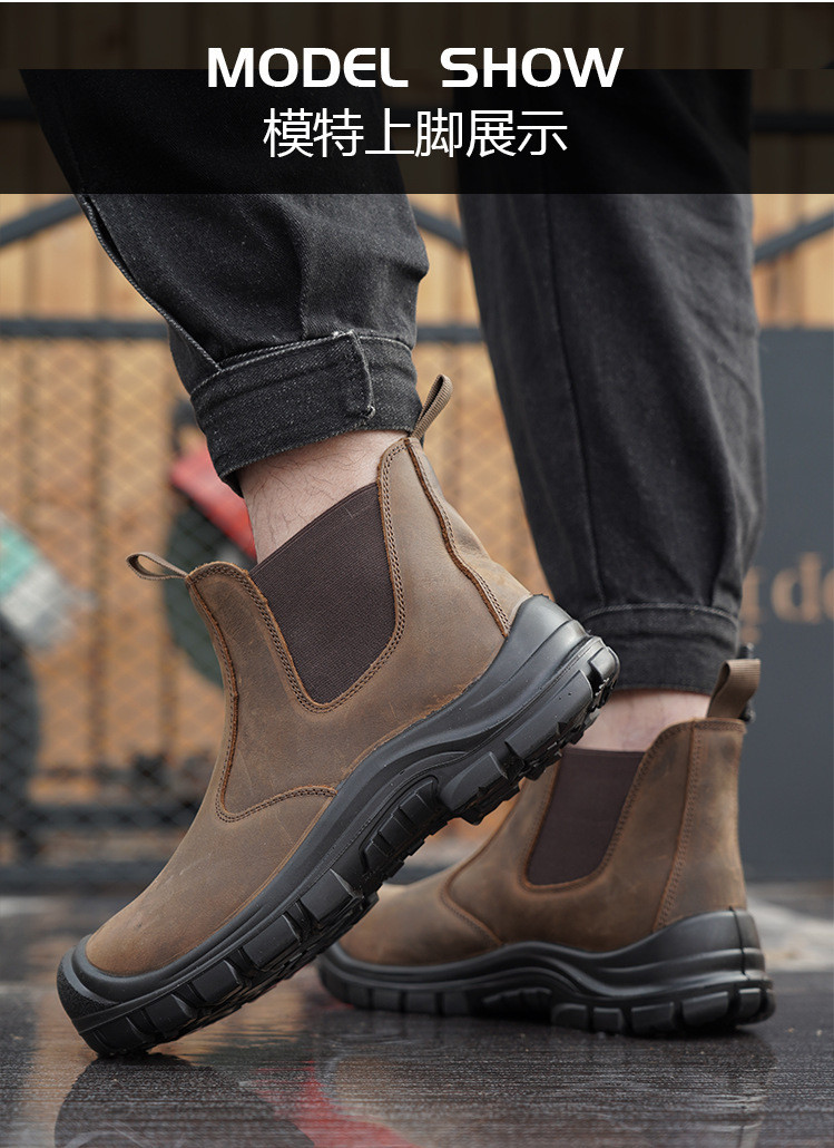Genuine Leather Waterproof Women'S Security Work Boots Kevlar Work Shoes