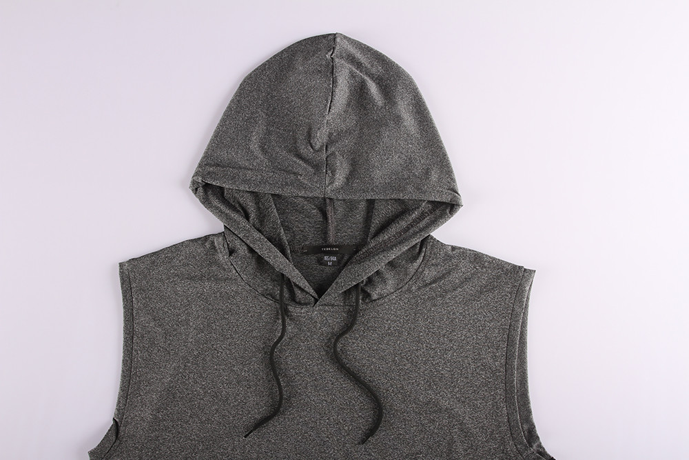 Men'S Casual Sleeveless 4 Way Spandex Hoody Vest