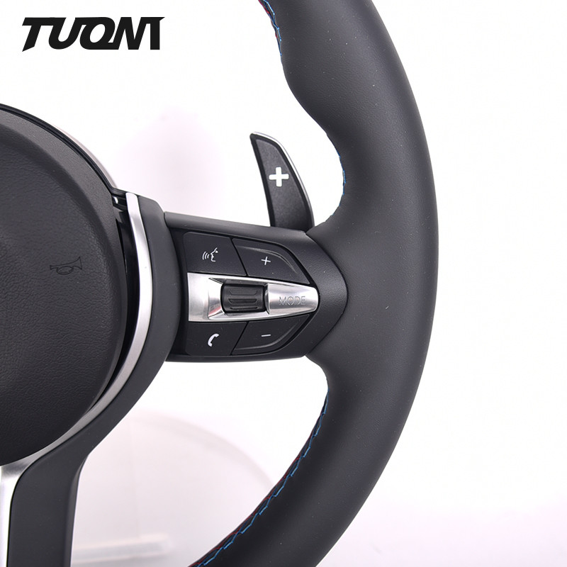 Round Black Full Leather Bmw Car Steering Wheel F10 F30 M3 M4 M5 M6