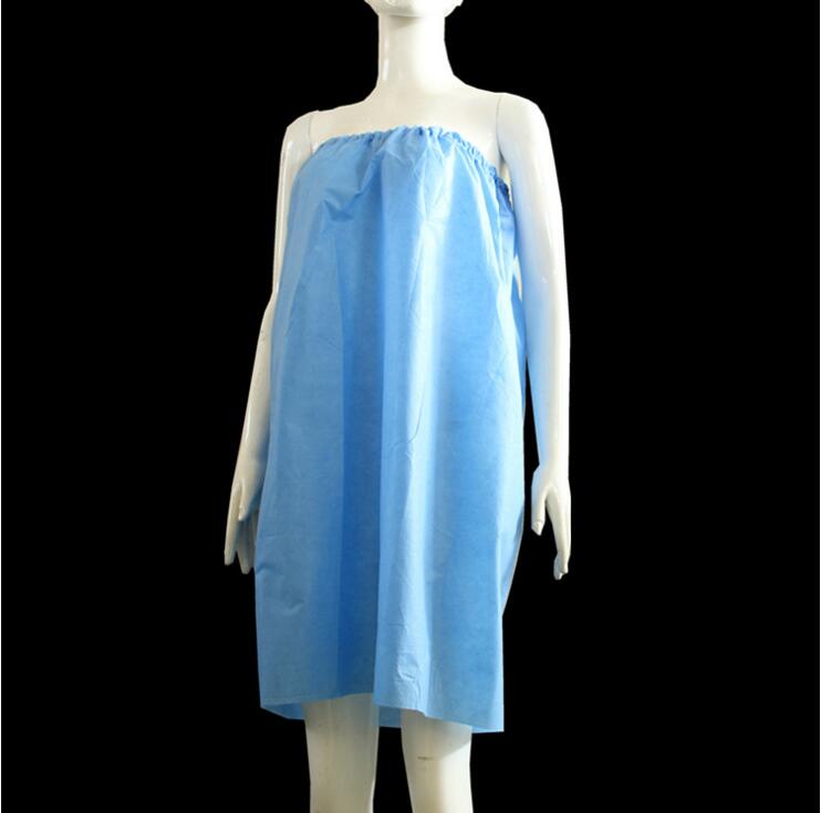 S&J Non woven fabric Women Ladies Wearable Super Soft disposable Dress Bath Skirt Tube top