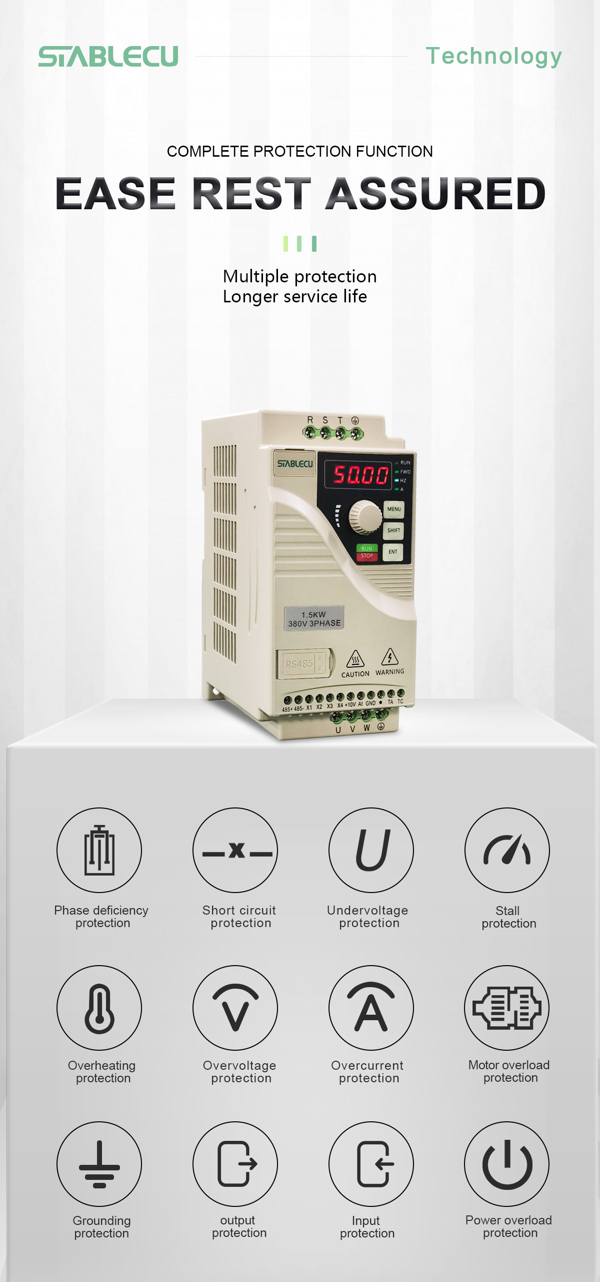 Single / Three Phase Motor Inverter VSD 0.75KW 1.5KW