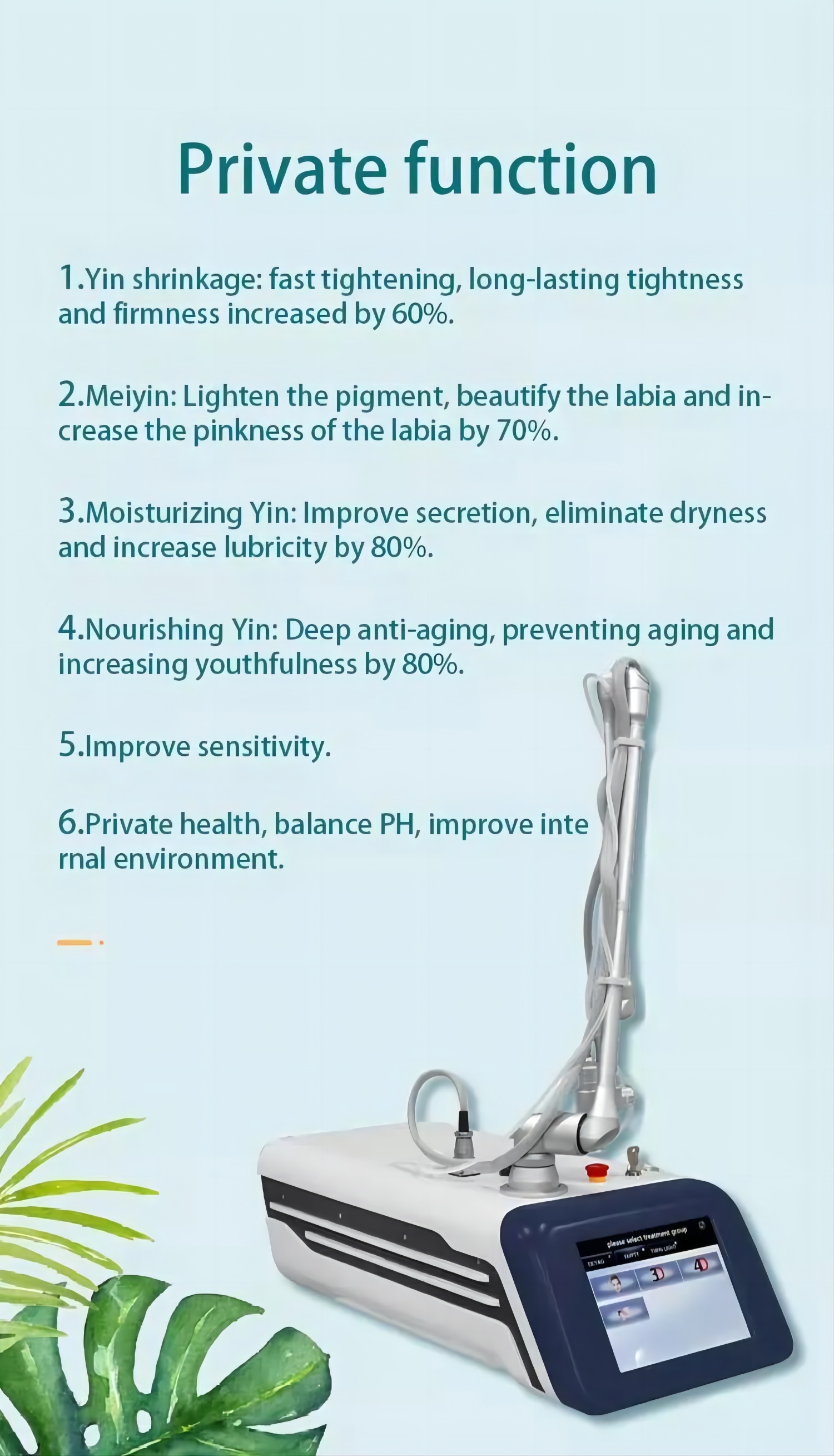 Commercial Co2 Laser Skin Resurfacing Machine 10600nm Adjustable Spot Size