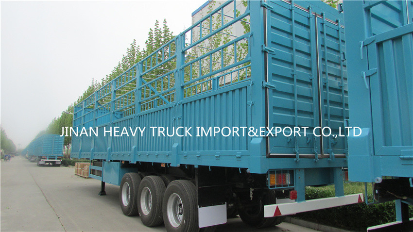Fence Semi Trailer Livestock Carrier Truck With 3 Axles