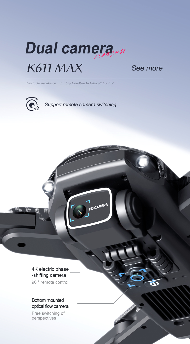 Max Gesture Video 2.4G Wifi FPV Drone 4K Camera 150m Phone Control Beginner-friendly HD Aerial UAV Foldable Motor Plastic