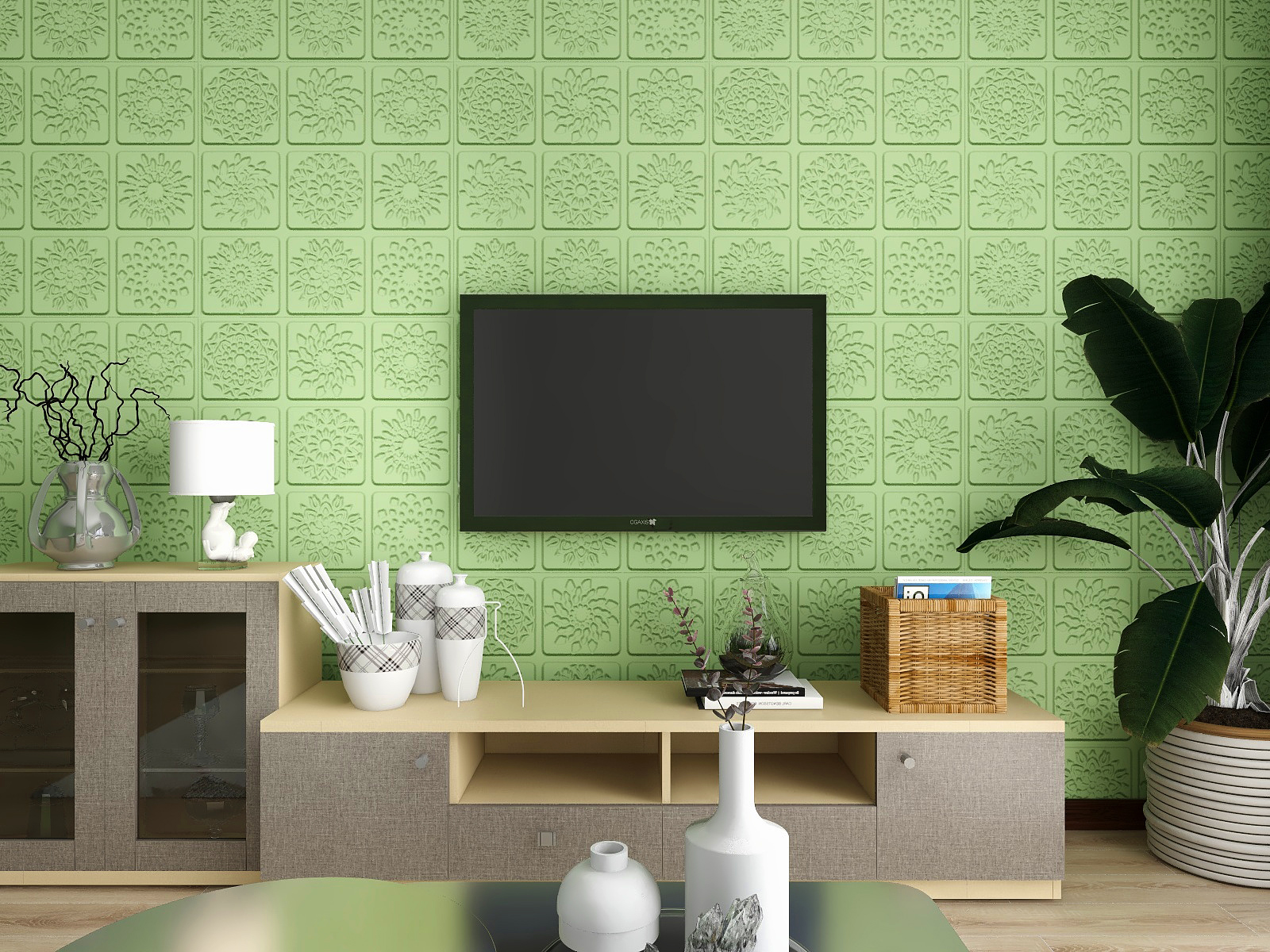 Household 3D PE Foam Wallpaper Brown Blue Yellow 3D Foam Wallpaper Waterproof