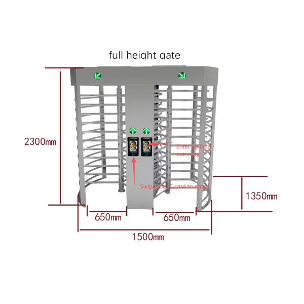 35-50people/min Gym Access Control System , Stainless Steel Fingerprint Turnstile