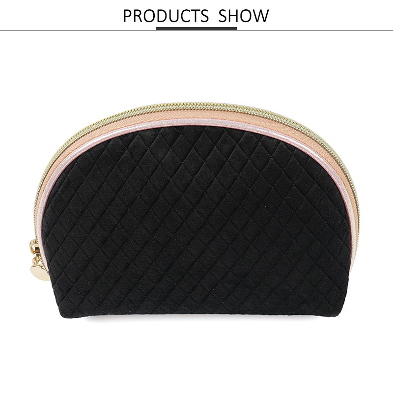 Shell Shape Flocking Makeup Pouch Bag For Women