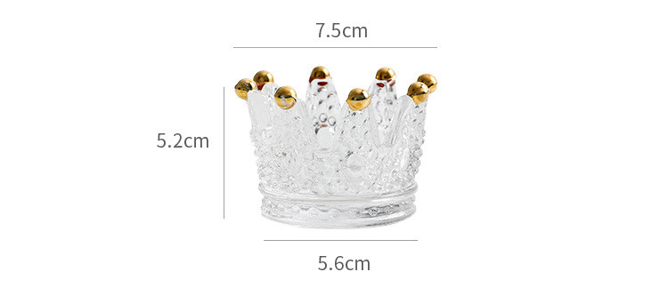Creative Crystal Mini Crown Glass Candlestick Ashtray Personality Jewelry Storage Box Bar Ktv Aromatherapy Furnishings