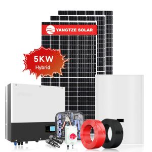 Rooftop 5kw Hybrid Inverter Kit Photovoltaic System With Alimimium Alloy