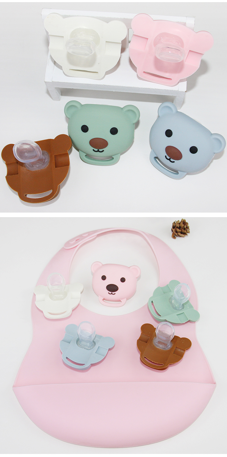 Food Grade Silicone Baby Pacifier Chain With Cute Animal panda Shape