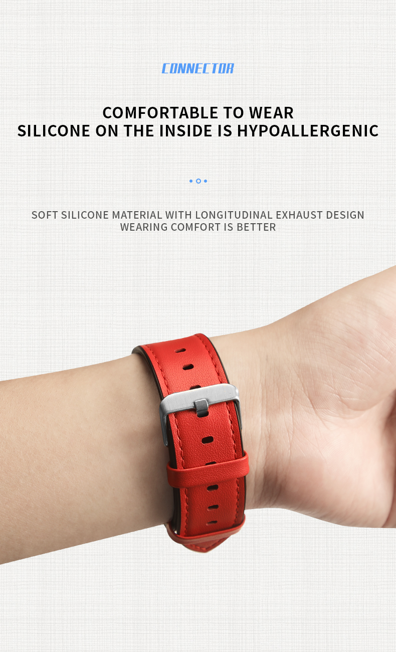 22mm Silicone Leather Watch Strap for iWatch Series 6 5 4 3 2 1 SE Luxury and Durable