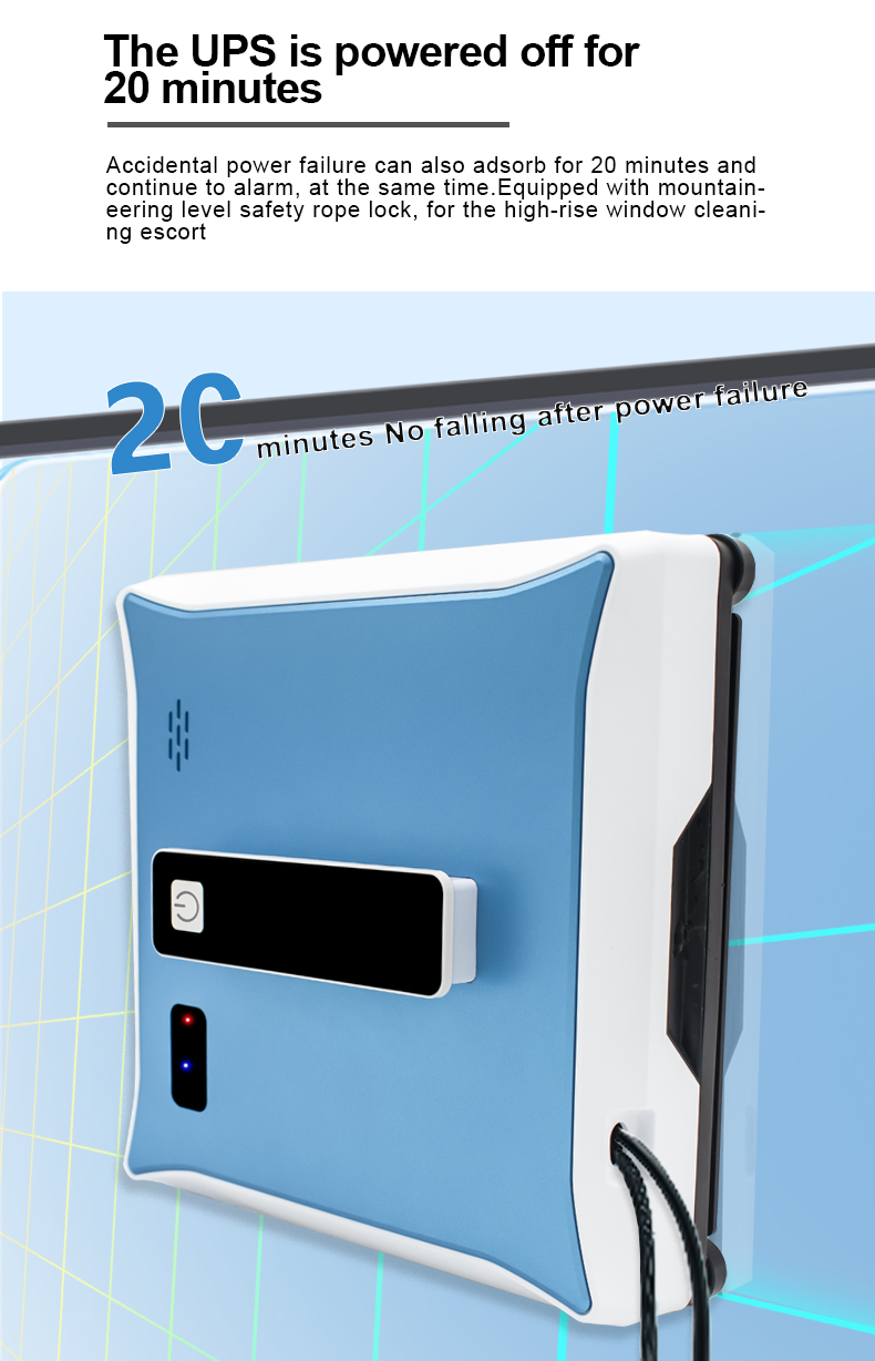 Smooth Window Washing Robot 65DB 72W High Rise Window Cleaning Robot