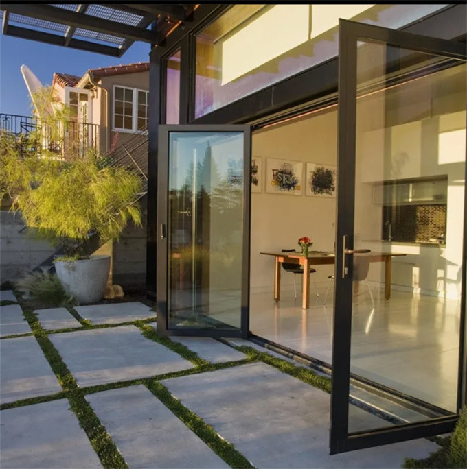 35dB Sound Insulation Thermal Break Aluminum Casement Doors With 10 Sealing Layers
