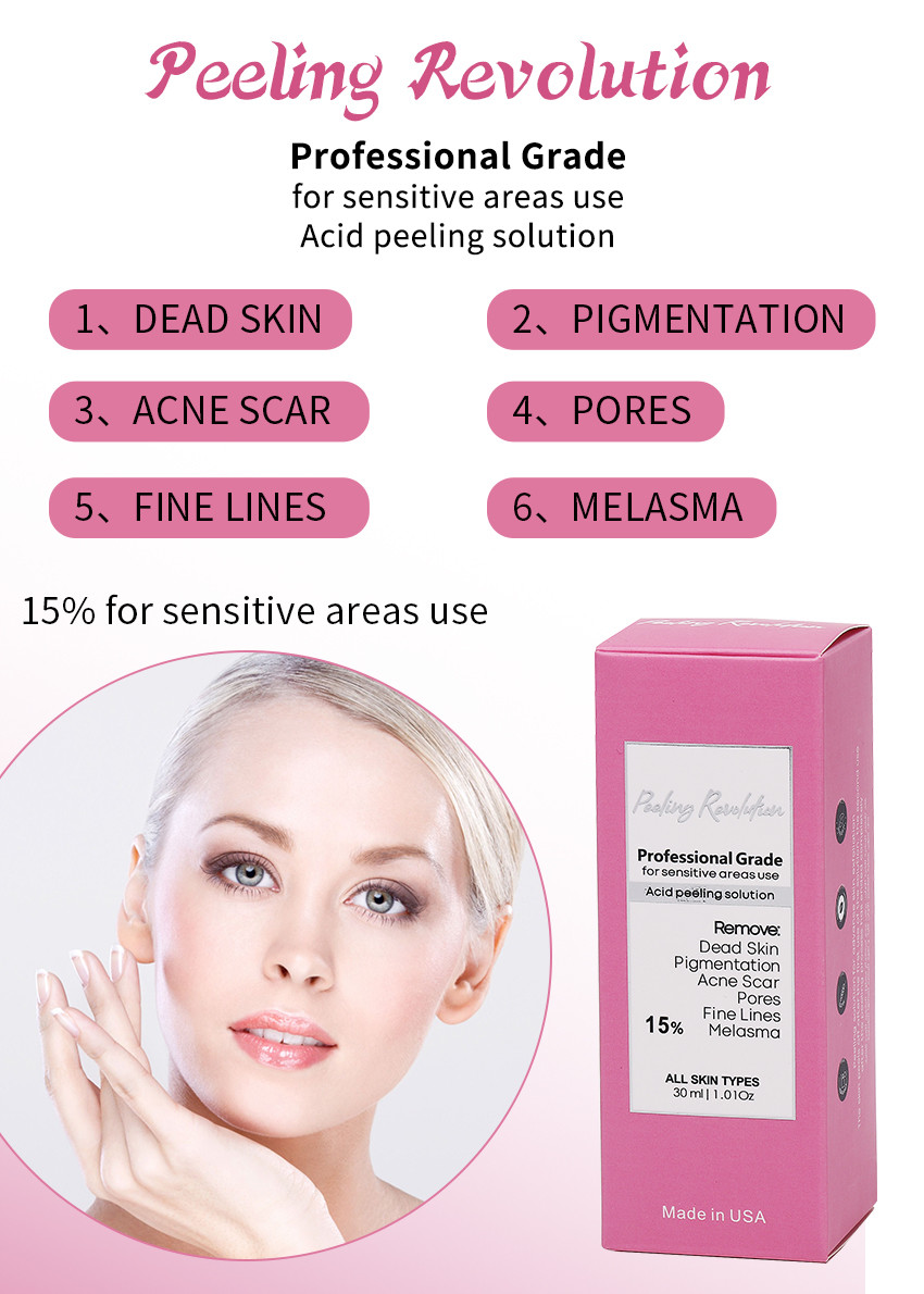 Skin Exfoliating Serum 15% Peeling Solution Professional Grade Skin Peeling Serum