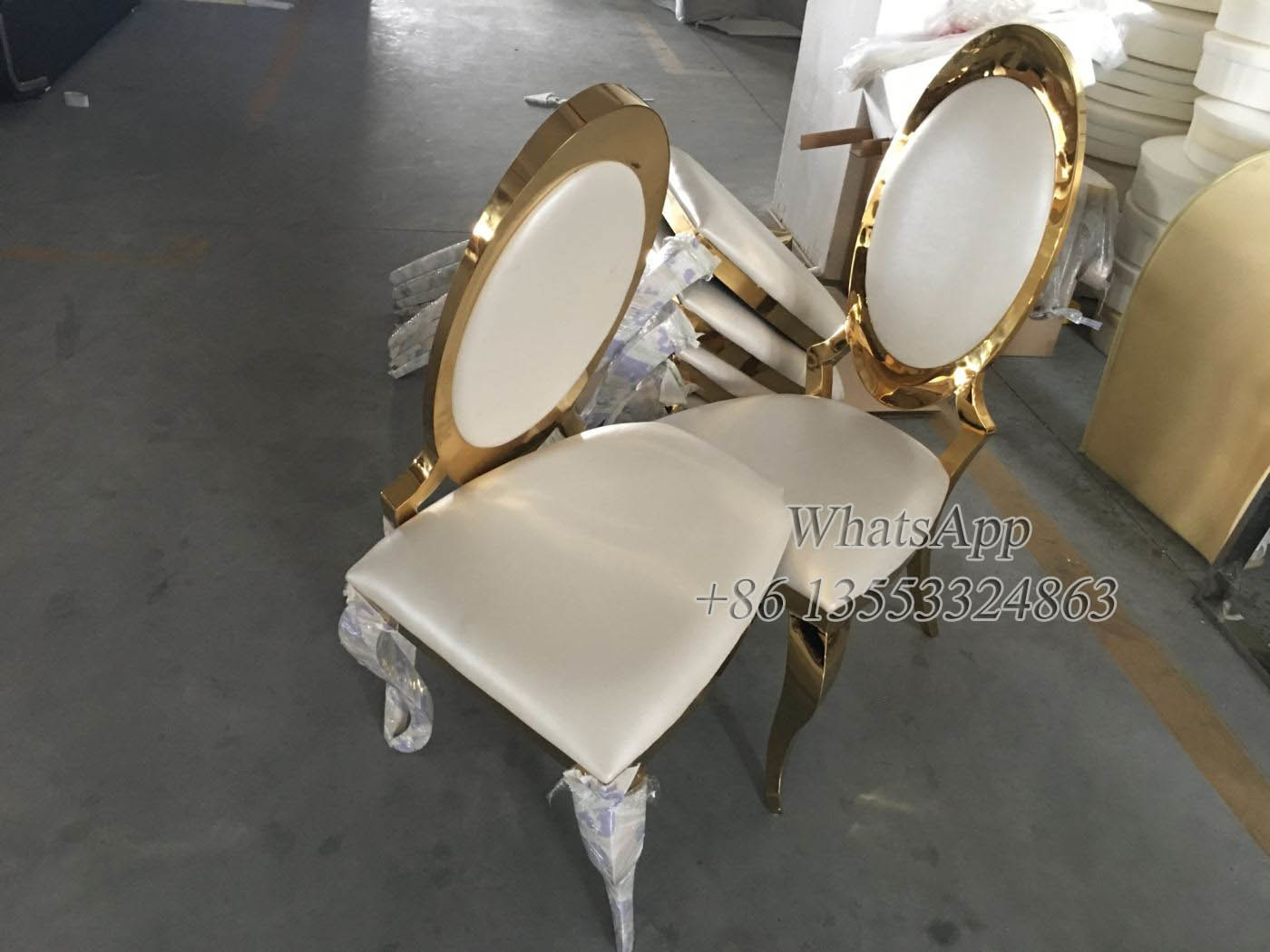 Luxury Gold Stainless Steel Dining Table with Chair For Sale (YS-4)