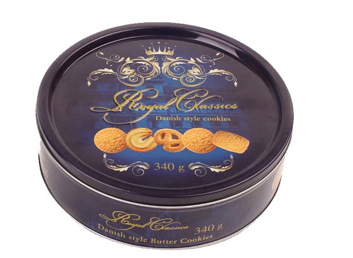 340g Biscuit Tin Container Offset Printing Large Empty Cookie Tins