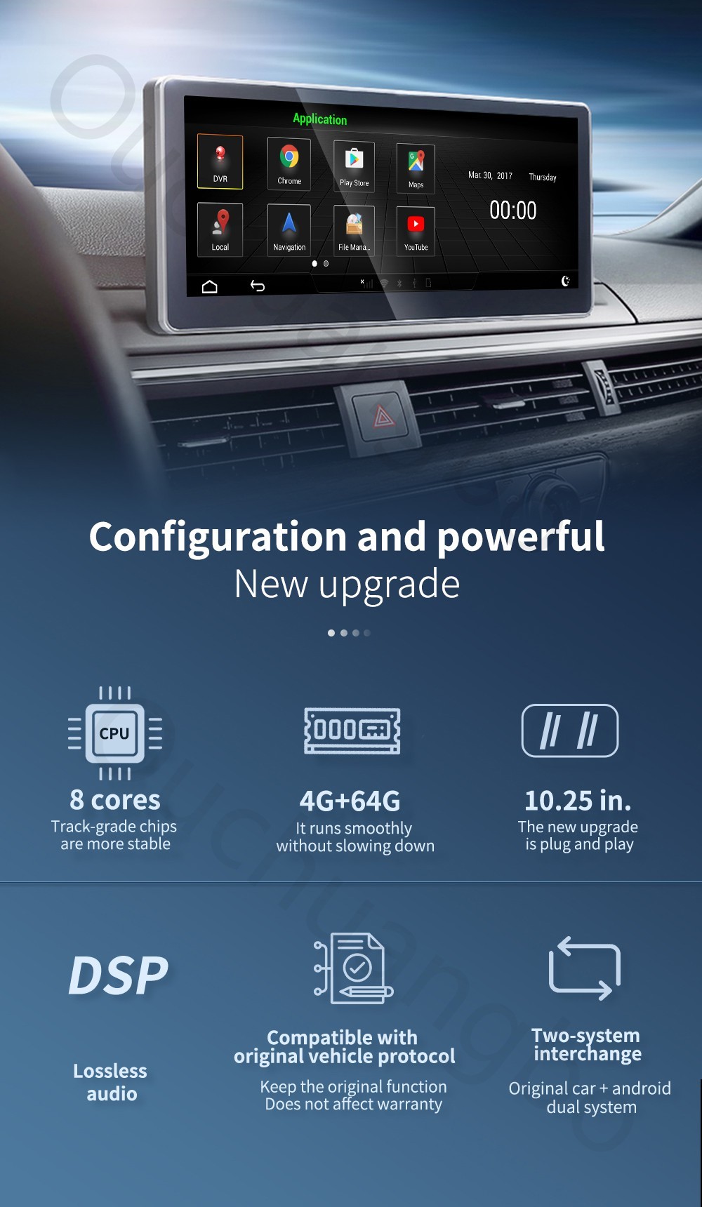 Ouchuangbo car audio gps navi system for 8.8 inch Audi A4 A5 2009-2016 android 9.0 OS 4GB+64GB octa 8 core