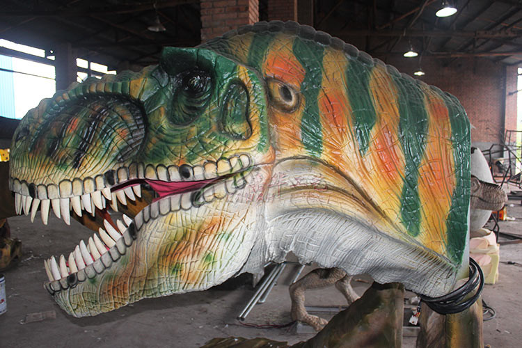 Waterproof Color Realistic Hand - Sculpted Dinosaur Head In Dinosaur Park