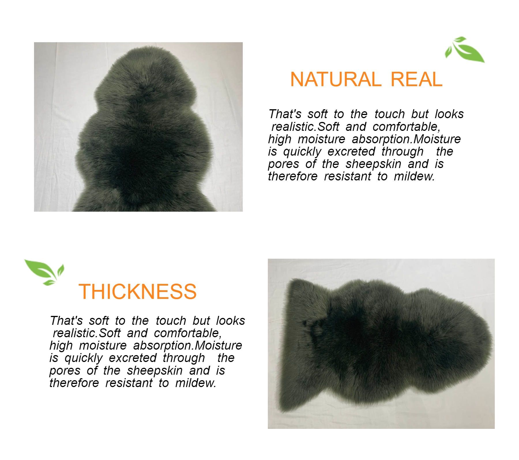Black Chair Sheepskin Cushion Pads Faux Fur OEM