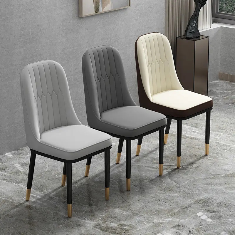 Italian Style Colorful Upholstered Parsons Chairs PU Leather For Home Restaurant