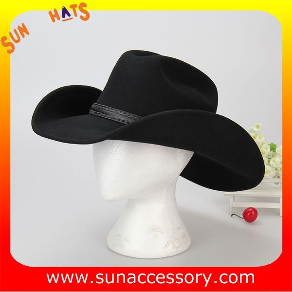 1284 Sun Accessory customized western hats 100% wool felt cowboy hats for men