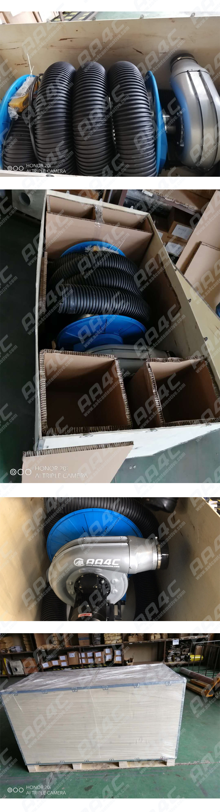 0.55kw Commercial Vehicle Exhaust Extraction Systems Gas Collecting Hose Reel Car Exhaust Ventilation System