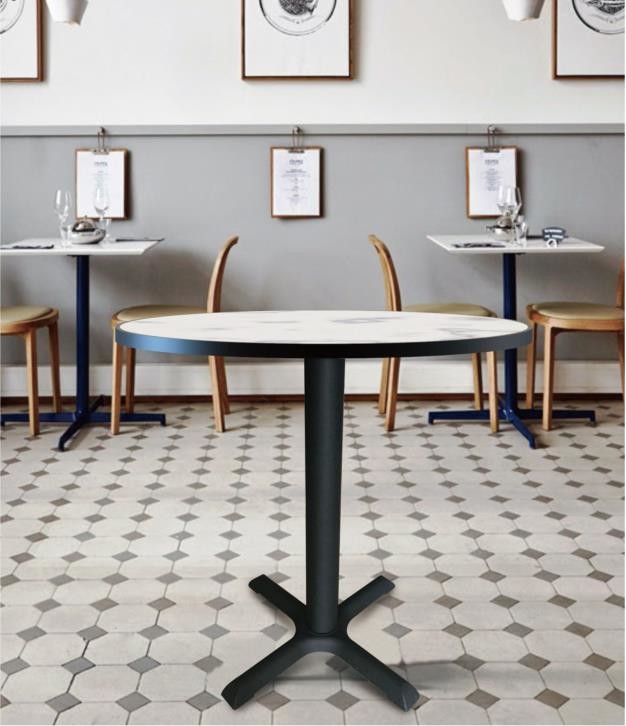 Restaurant Table base Cross Table leg Black Powder Coat Cast Iron Hospitality Furniture