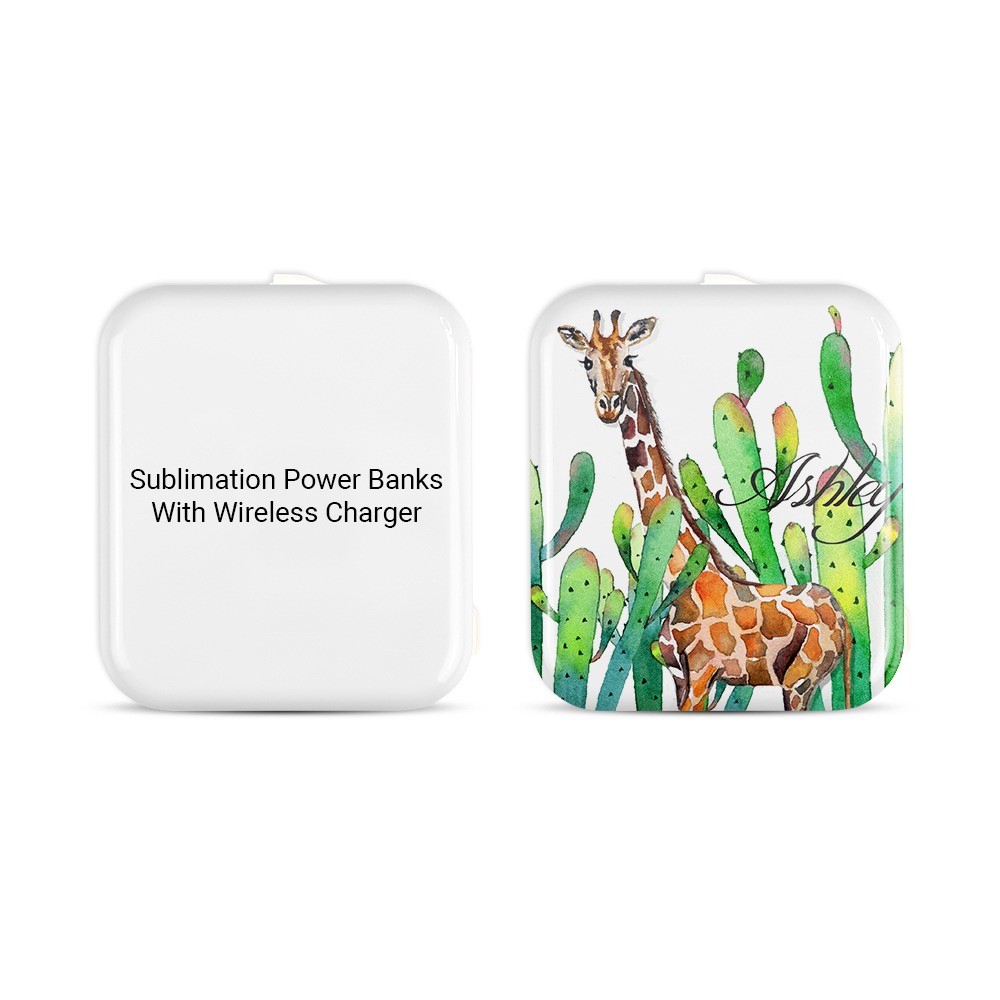 Portable Large Capacity Sublimation Power Bank With Wireless Charger For Sublimation Printing