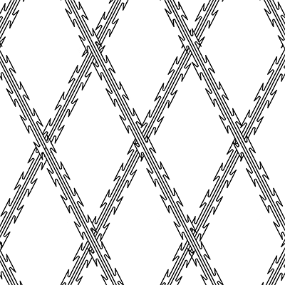 Standard density razor wire diamond mesh