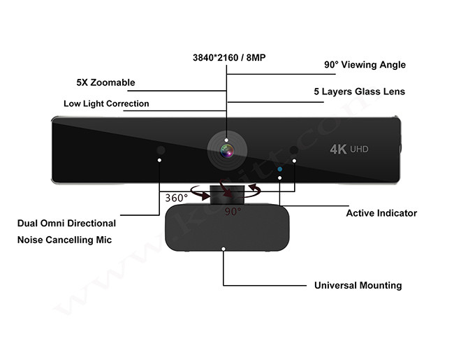 UHD 1080P 60FPS Meeting Room Video Conference Camera / 4K Web Camera For Live Streaming