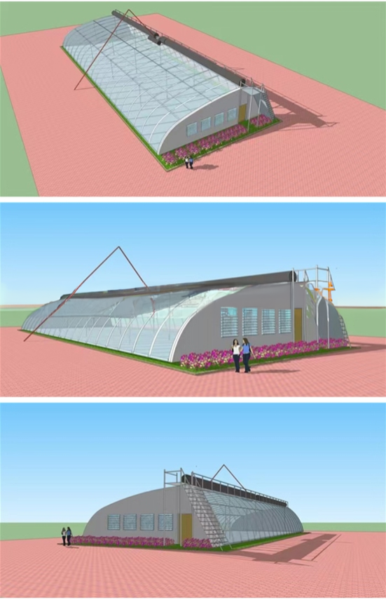 150/200 Micro Film Covered Solar Greenhouse For Yield Cucumber Farming
