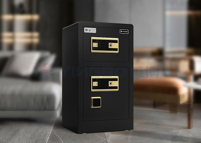 Black Dual Alarm Smart Safe Box Customized For Home Security YB/RS-80D