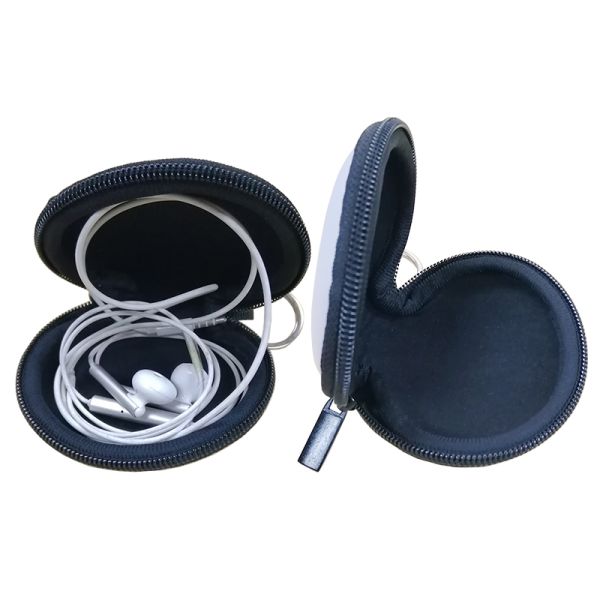 Multifunctional Compact Sublimation Neoprene Earphone Case For Storing Coins And Masks