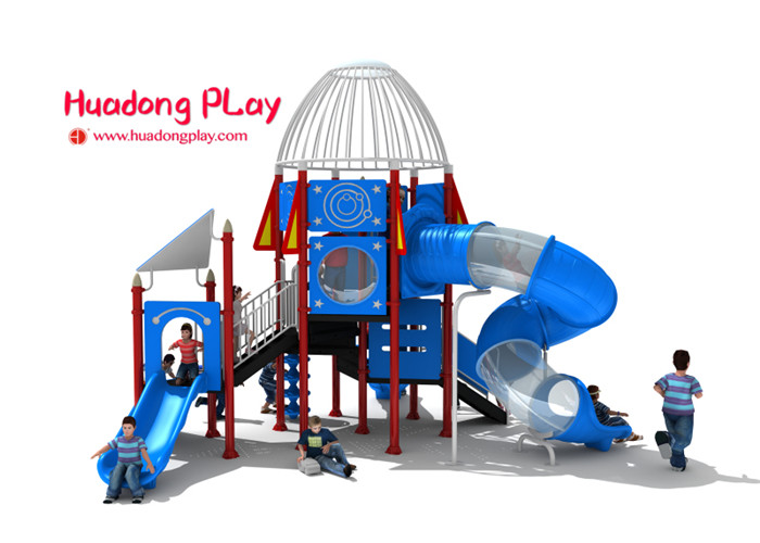 12CBM HDPE Playground Eu Standard , Preschool Outdoor Play Equipment Red Coor