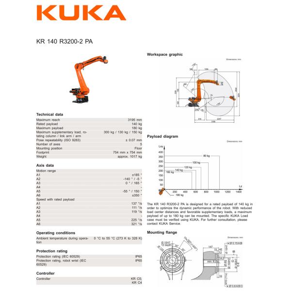 KUKA Cobot Industrial Robot Arm 6Axis Playload 120KG 140KG 210KG 3200mm 2700mm Reach Pick and Place Robot Palletizer