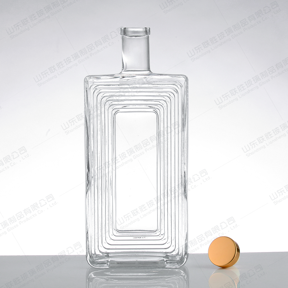 Glass Bottles For Beverage Customized Color Tequila Rum Gin Bottles
