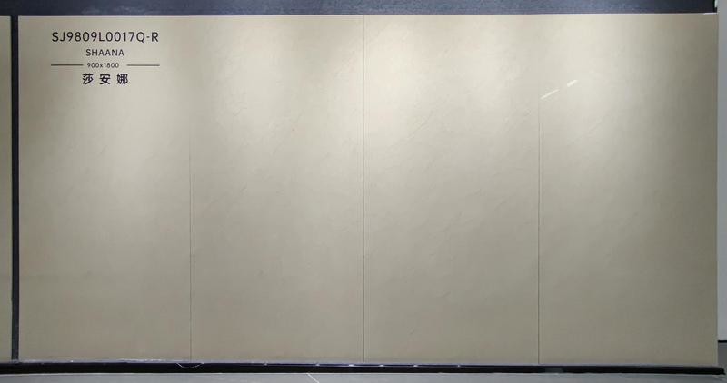 Light Yellow No Fade Indoor Floor Tile 900x1800x9mm Polished Glazed Porcelain Tile For Office And Project