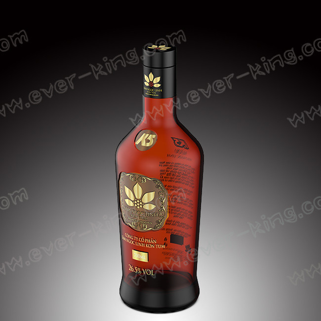 750ml Custom Luxury Round Empty Glass Bottle With Screw Caps