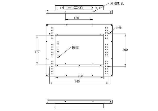 17-Inch Windows Touch Embedded Display for Aerospace Instrumentation, Laboratory Equipment, Energy Management Systems, and Public Information Panels