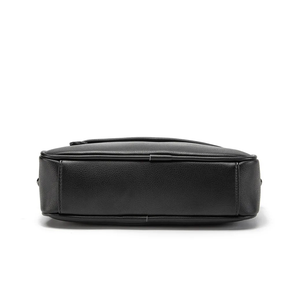 Black Microfiber Cell Phone Cross-body Pouch Male Side Sling Cross Bag Men Leather Messenger Bag For Men