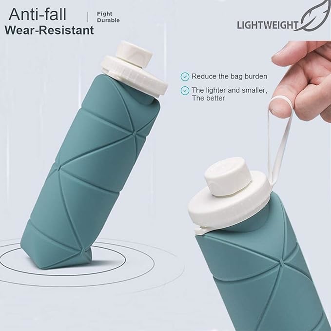 Silicone Collapsible Water Bottles Pop Its Water Bottle For Toddlers Camping Cup With Carabiner