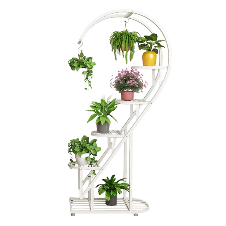 Indoor large heart shaped metal flower pot stand display rack