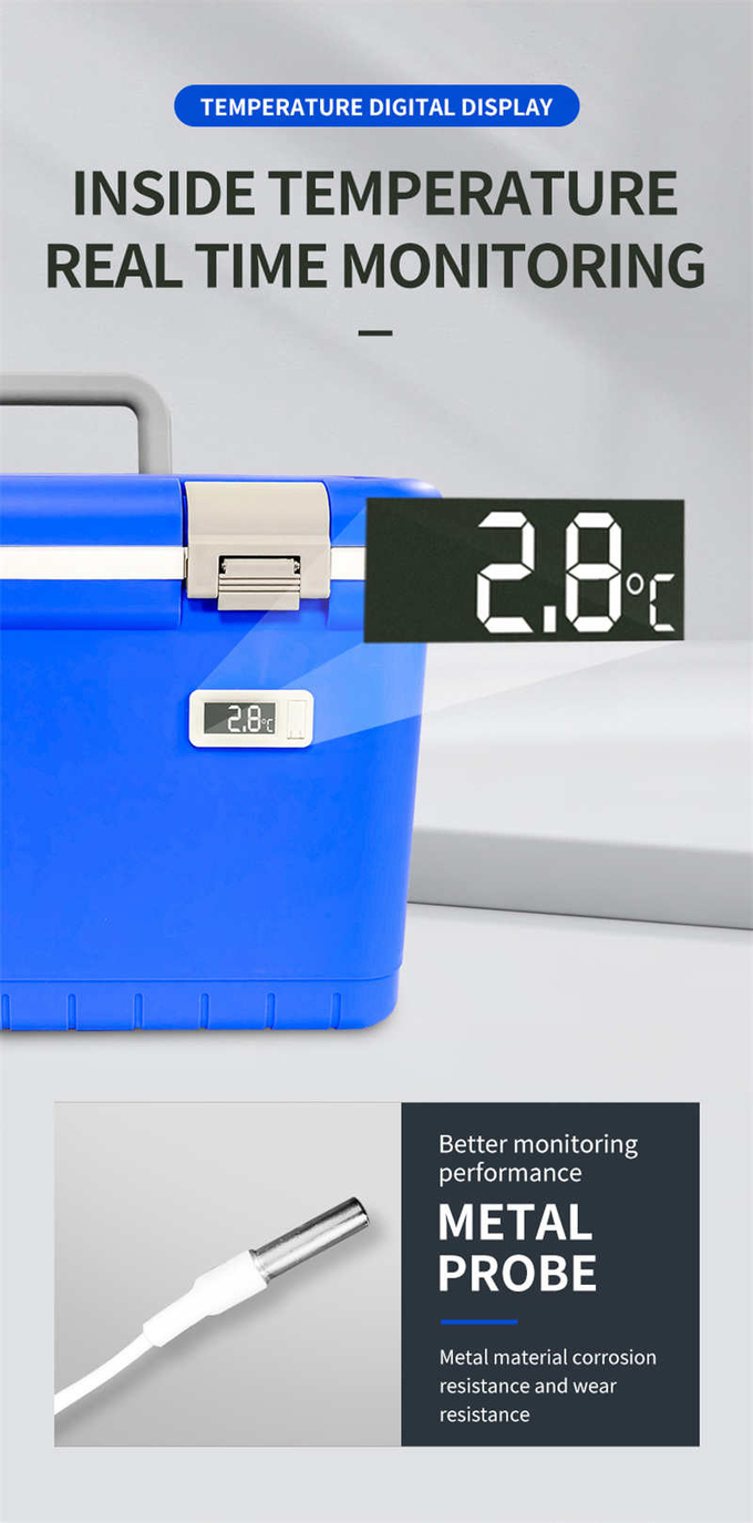 Durable Medical Cooler Box With Temperature Display For Vaccines And Medications