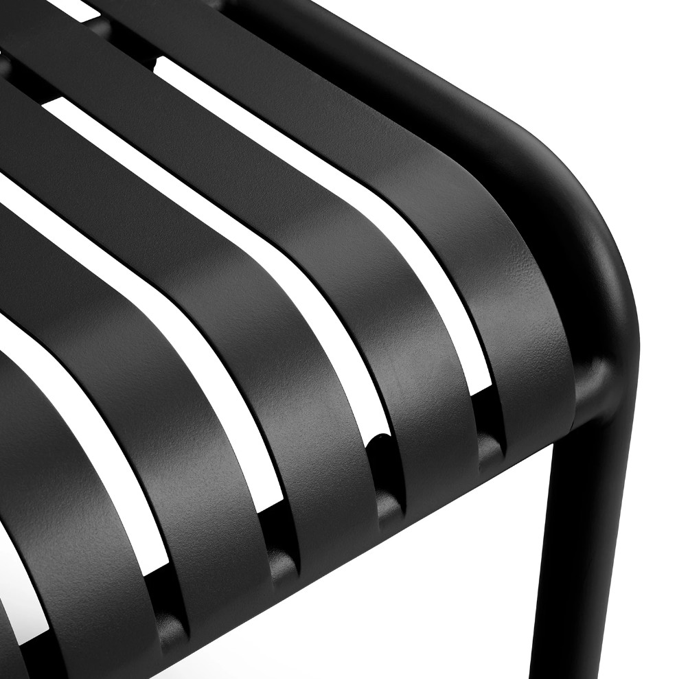 5 Star Hotel Minimalist Style Outdoor Black Dinning Table For 6