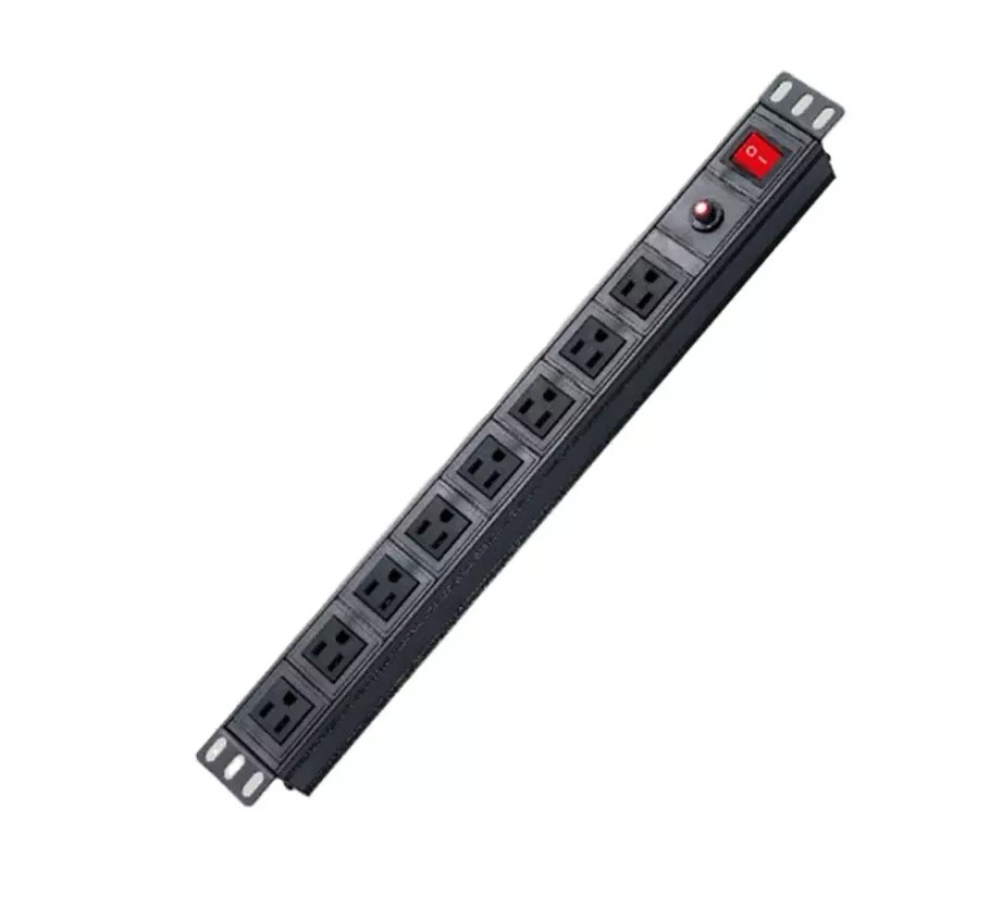 Customized 8 Way PDU Rack Mount Socket With High Flame Retardancy Material