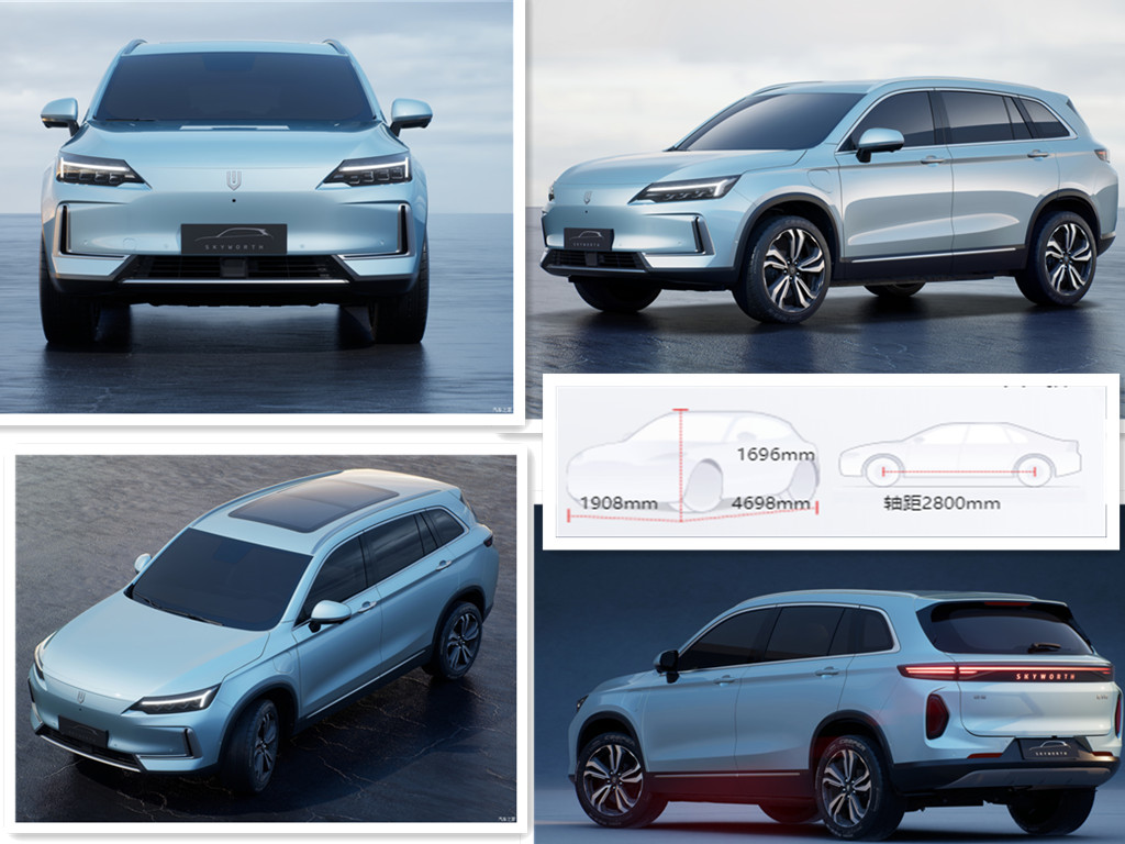 2024 High Speed Pure Electric 4 Wheeler Vehicle Wheelbase mm 2800 Skyworth EV6 4x2 2WD SUV Car Importing From Chinese
