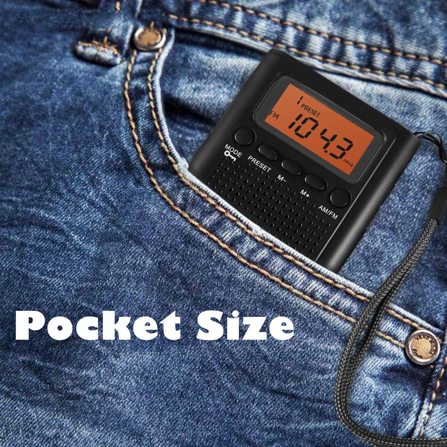 Outdoor Digital AM FM Pocket Radio Portable With Rechargeable Battery