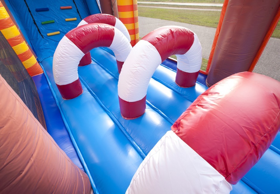 Waterproof Adventure Run Inflatable Obstcale Course 17.5*3.8*5m